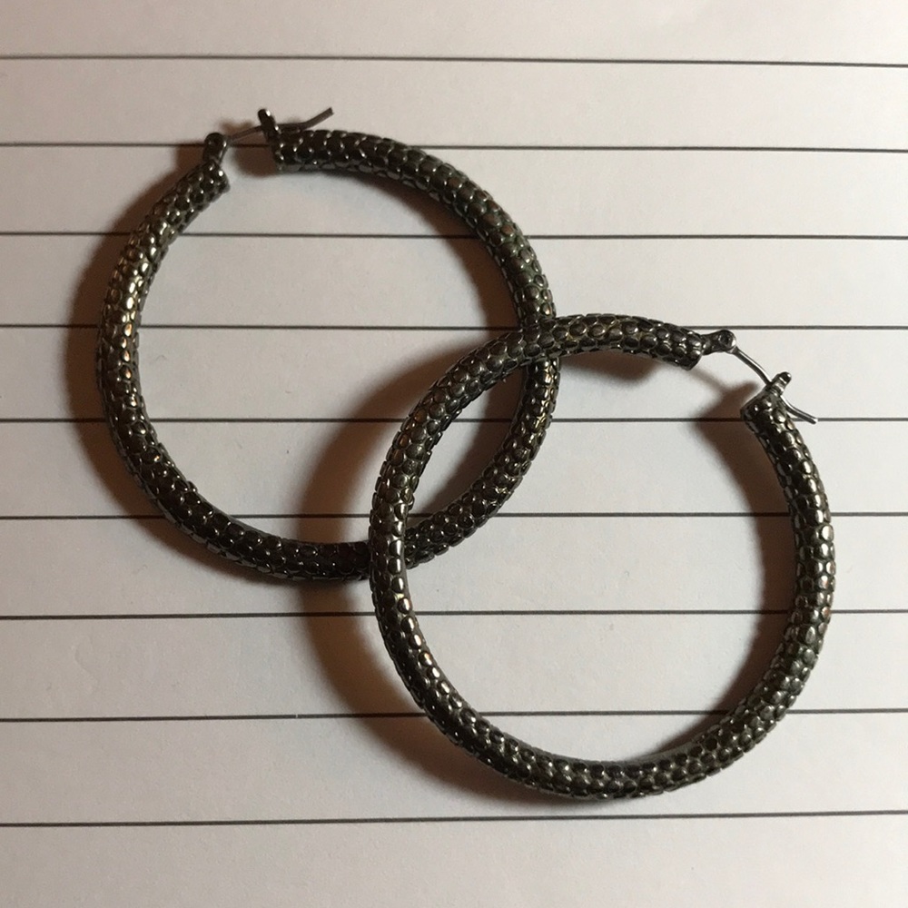 Gunmetal hoop earrings - Marc Jacobs